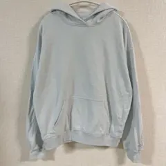 ホリスター パーカー フード付 長袖 無地 XS 水色 綿 ポリエステル