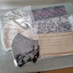 レースデザイン布マスク3枚セット