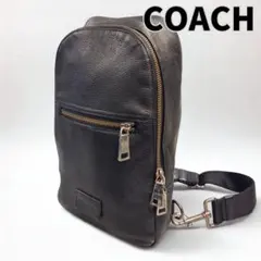 【革美品】COACH コーチ ボディバッグ　ショルダー レザー 黒 71709