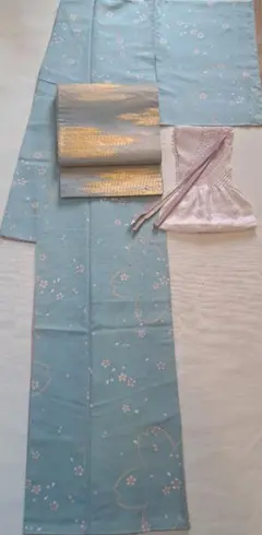 桜❇️未使用❇️桜文様小紋‥と袋帯帯締め、帯揚げフルセット。