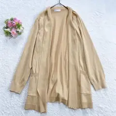 【ドレスキップ】 ショールカラー ボタンレス カーディガン （M） 腰紐リボンのサムネイル