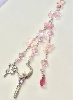 ビーズストラップ y2k ピンク