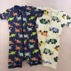 オーガニックコットンロンパース 75cm 2枚セット