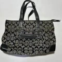 coach トートバッグ　黒系　シグネチャーブラック
