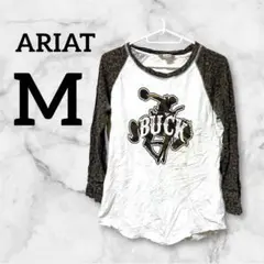 早い者勝ち✨️ARIAT 【M】バイカラー レオパード柄 Tシャツ アリアト