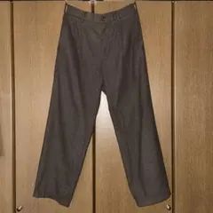 UNIQLO タックワイドパンツ　ブラッシュドツイル　ブラウン