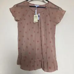 値下げ[新品、タグ付き]Gap ドット柄フリル裾チュニック オレンジベージュ Ｍ