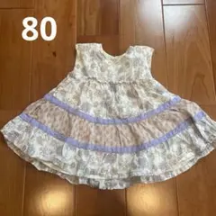 【値下】petit main 花柄ノースリーブワンピース