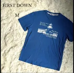 【FIRST DOWN】ファーストダウン 半袖Tシャツ 青 M メンズ シンプルのサムネイル