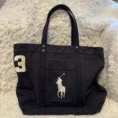 ポロ ラルフローレン　トートバッグ　キャンパス　黒　3 ブラック フェード
