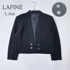 ラピーヌ ノーカラージャケット L ブラック フォーマル セレモニー レトロ 春