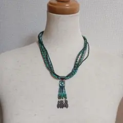 ☆ターコイズカラー ビーズ ネックレス