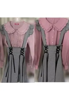 【3点セット】量産 地雷 MARS AnkRouge ブラウス サス付きスカート