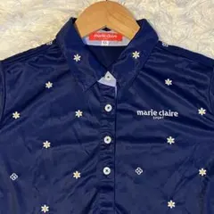 marie claire ポロシャツ ゴルフ ネイビー LLサイズ 総柄のサムネイル