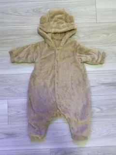 【美品】ユニクロ ベビー もこもこロンパース 70 フリース カバーオール 防寒