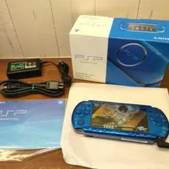 希少 PSP3000 バイブラント ブルー 外箱有り　カスタムテーマ（ゾロ）