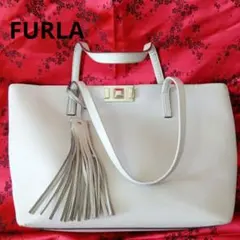 FURLA ミミ トートバッグ レザー タッセル付き
