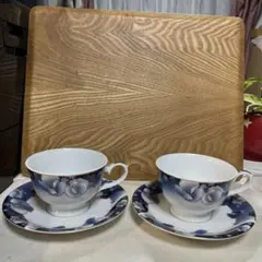 NARUMI ボーンチャイナ　カップ・ソーサーセット 2個　ペア　日本製　美品