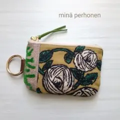 u028 ハンドメイド ミナペルホネン ミニポーチ pomppia＊ - メルカリ