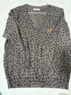 ブラウン レオパード柄 カーディガン