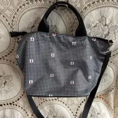 美品　PICONE 千鳥格子柄 2WAY トートバッグ ショルダー 広い底面のサムネイル