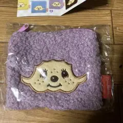 モンチッチ もこもこスクエアポーチ くすみカラーバージョン　E 紫　ガチャ