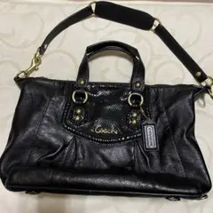 美品Coach 黒 レザーハンドバッグ