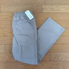 【新品】【値下げ】160cm ベージュ ワークパンツ ゴムウエスト　裏薄起毛