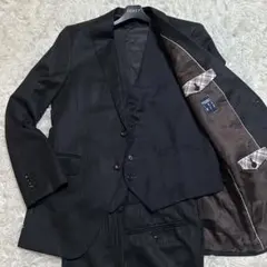 美品 パーソンズ フォーメン スリーピース 3点 スーツ ダークグレー YA6