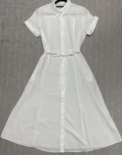 シンプル白シャツロングワンピースGU