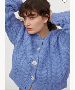 H&M ケーブルニットカーディガン