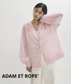 ADAM ET ROPE' FEMME メニーボタン シアーニットカーディガン
