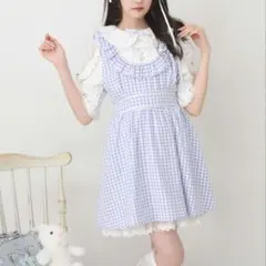 whinny おサボりメイドちゃんワンピ ブルーチェック - メルカリ