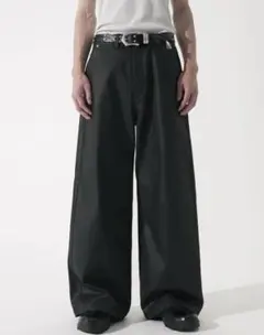CS】coated wide denim pants (black) - メルカリ