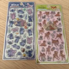 【正規品】プチドロップステッカー　ディズニー　バンビ　スティッチ　2種セット