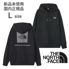 新品未使用 ザ ノースフェイス スクエアロゴ フーディ 黒 L 国内正規品