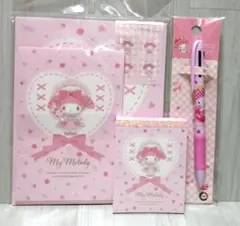 サンリオ　マイメロディ　ロリータ気分　レターセット　3色ボールペン　ミニメモ