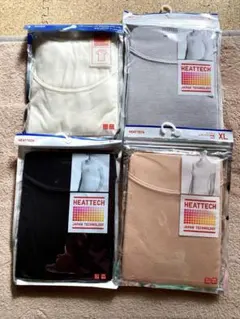 ユニクロ Uネック半袖ヒートテック L3枚とXL1枚 まとめ売り