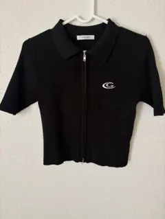 INGNI ブラック 半袖ジッパートップス