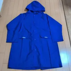 子供用　フード付きレインコート　雨具　140cm　青　ブルー