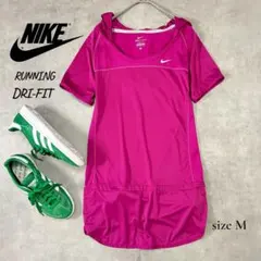 【NIKE】DRI-FIT ランニングフーディ 半袖 ピンク M相当