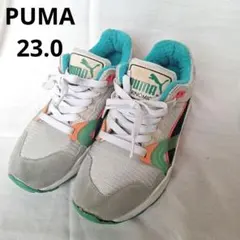 PUMA　プーマ スニーカー　23センチ　レディース　グリーン/オレンジ