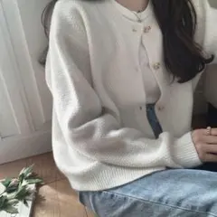 金ボタン カーディガン