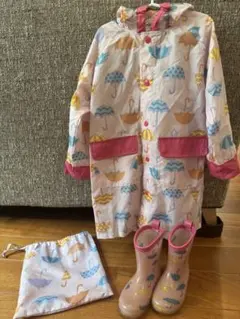 ブランシェスのキッズレインコート110と長靴セット