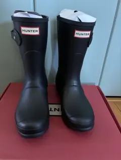 ラス1★未使用　HUNTER　ショートレインブーツ　WFS1000RMA　US7