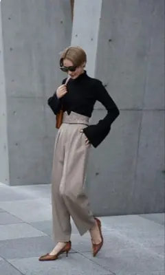 epa エパ　ツイルワイドパンツ ベージュ epa】twill wide pants ツイルワイドパンツS ベージュ - メルカリ