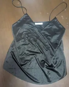 ZARA BASIC サテンキャミソール ブラックのサムネイル