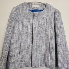 ホワイト ノーカラージャケット