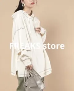 フリークスストア FREAK′S STORE パーカー 重ね着 オーバーサイズ