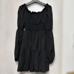 未使用タグ無しオフショルダー 黒 長袖チュニック丈M